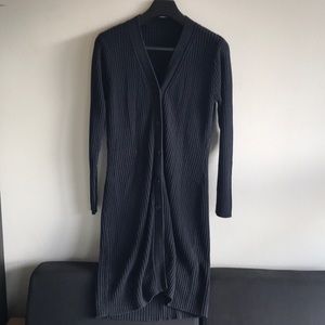 Long Knit Cardigan Sweater or Dress with belt loops Size M